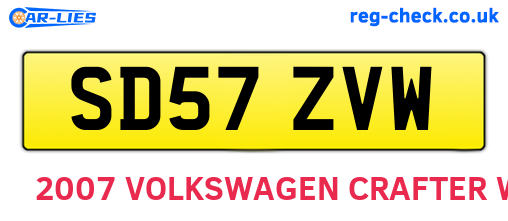 SD57ZVW are the vehicle registration plates.