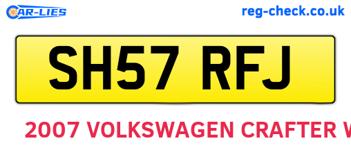 SH57RFJ are the vehicle registration plates.