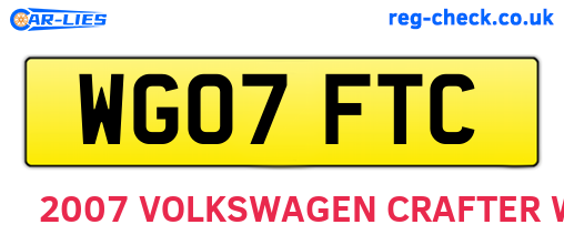 WG07FTC are the vehicle registration plates.