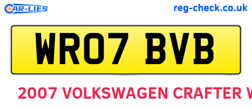 WR07BVB are the vehicle registration plates.