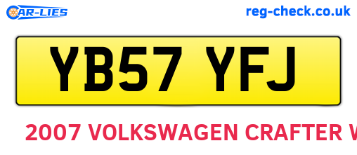 YB57YFJ are the vehicle registration plates.