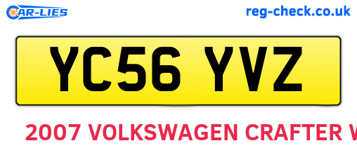 YC56YVZ are the vehicle registration plates.