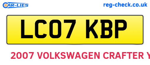 LC07KBP are the vehicle registration plates.