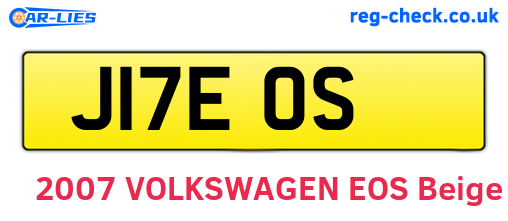 J17EOS are the vehicle registration plates.
