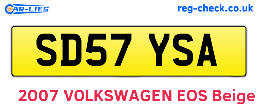 SD57YSA are the vehicle registration plates.