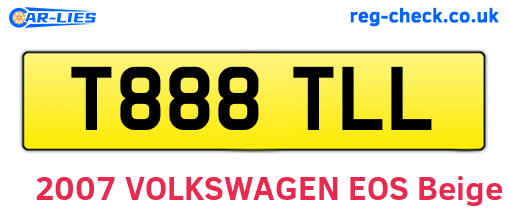 T888TLL are the vehicle registration plates.