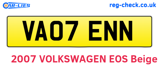 VA07ENN are the vehicle registration plates.