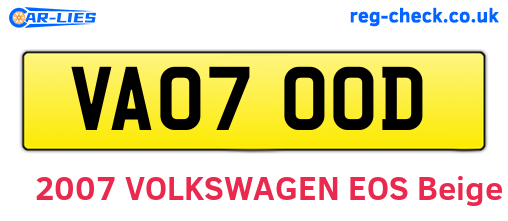 VA07OOD are the vehicle registration plates.