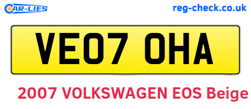 VE07OHA are the vehicle registration plates.