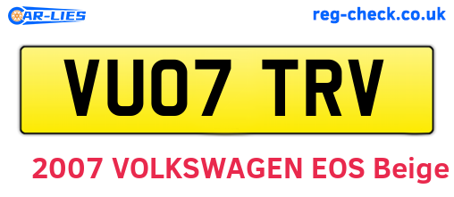 VU07TRV are the vehicle registration plates.