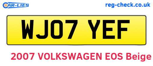 WJ07YEF are the vehicle registration plates.