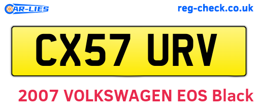 CX57URV are the vehicle registration plates.