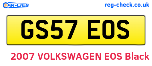 GS57EOS are the vehicle registration plates.