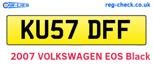 KU57DFF are the vehicle registration plates.