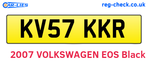 KV57KKR are the vehicle registration plates.