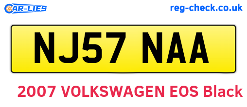NJ57NAA are the vehicle registration plates.
