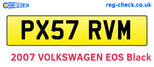 PX57RVM are the vehicle registration plates.
