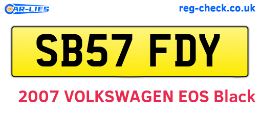 SB57FDY are the vehicle registration plates.