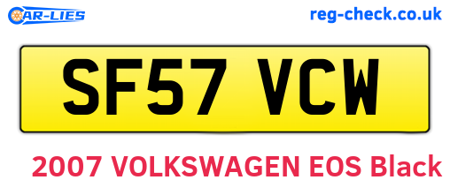 SF57VCW are the vehicle registration plates.