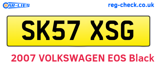 SK57XSG are the vehicle registration plates.