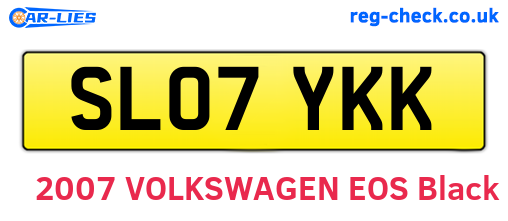 SL07YKK are the vehicle registration plates.