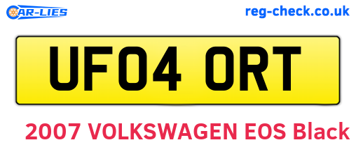 UF04ORT are the vehicle registration plates.