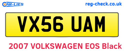 VX56UAM are the vehicle registration plates.