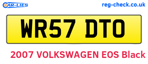 WR57DTO are the vehicle registration plates.