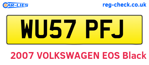 WU57PFJ are the vehicle registration plates.