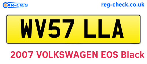 WV57LLA are the vehicle registration plates.