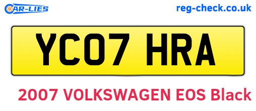 YC07HRA are the vehicle registration plates.