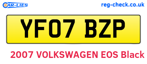 YF07BZP are the vehicle registration plates.