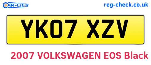 YK07XZV are the vehicle registration plates.