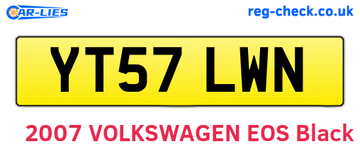 YT57LWN are the vehicle registration plates.