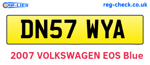 DN57WYA are the vehicle registration plates.