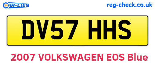 DV57HHS are the vehicle registration plates.