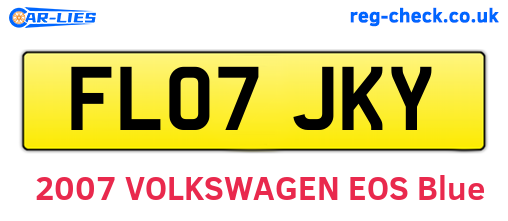 FL07JKY are the vehicle registration plates.