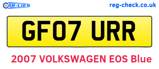 GF07URR are the vehicle registration plates.