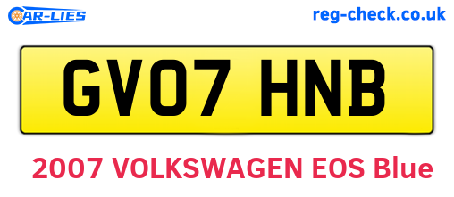 GV07HNB are the vehicle registration plates.