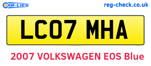 LC07MHA are the vehicle registration plates.