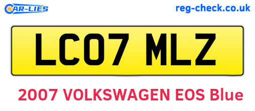 LC07MLZ are the vehicle registration plates.