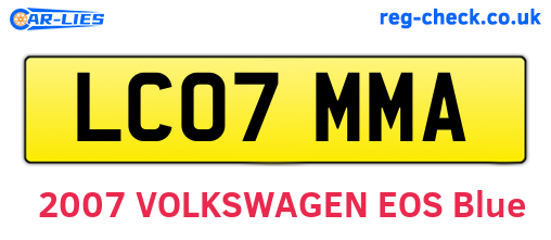 LC07MMA are the vehicle registration plates.