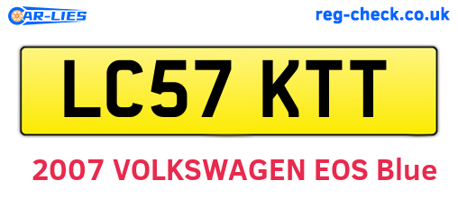 LC57KTT are the vehicle registration plates.