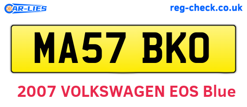 MA57BKO are the vehicle registration plates.