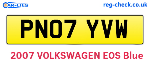 PN07YVW are the vehicle registration plates.