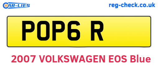 POP6R are the vehicle registration plates.