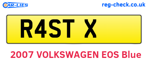 R4STX are the vehicle registration plates.