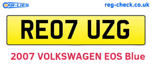 RE07UZG are the vehicle registration plates.