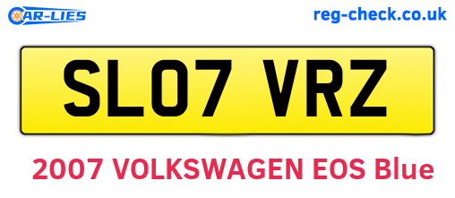 SL07VRZ are the vehicle registration plates.