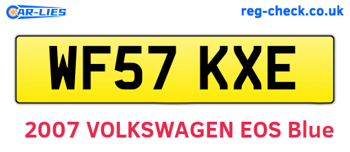 WF57KXE are the vehicle registration plates.